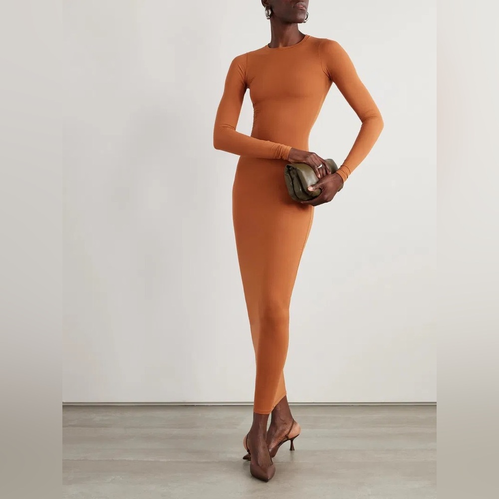 SKIMS Fits Everybody Crew Neck Long Sleeve Dress, size Large, $88